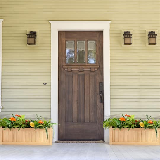 Costway Outdoor Wooden Planter Box Folding Raised Garden Plant Container with Drainage Hole